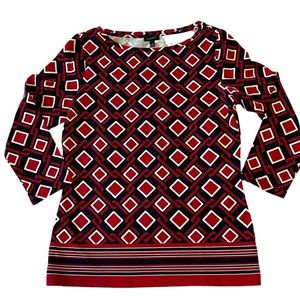 TALBOTS top size small long sleeves red white blue